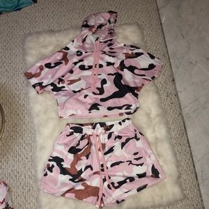 2 Piece Crop Top and Shorts Set